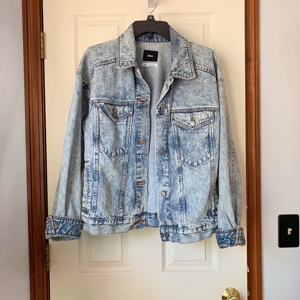 Distressed jean jacket